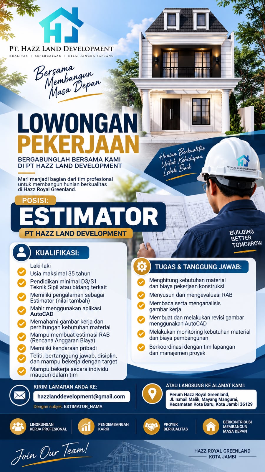 Estimator - PT Hazz Land Development