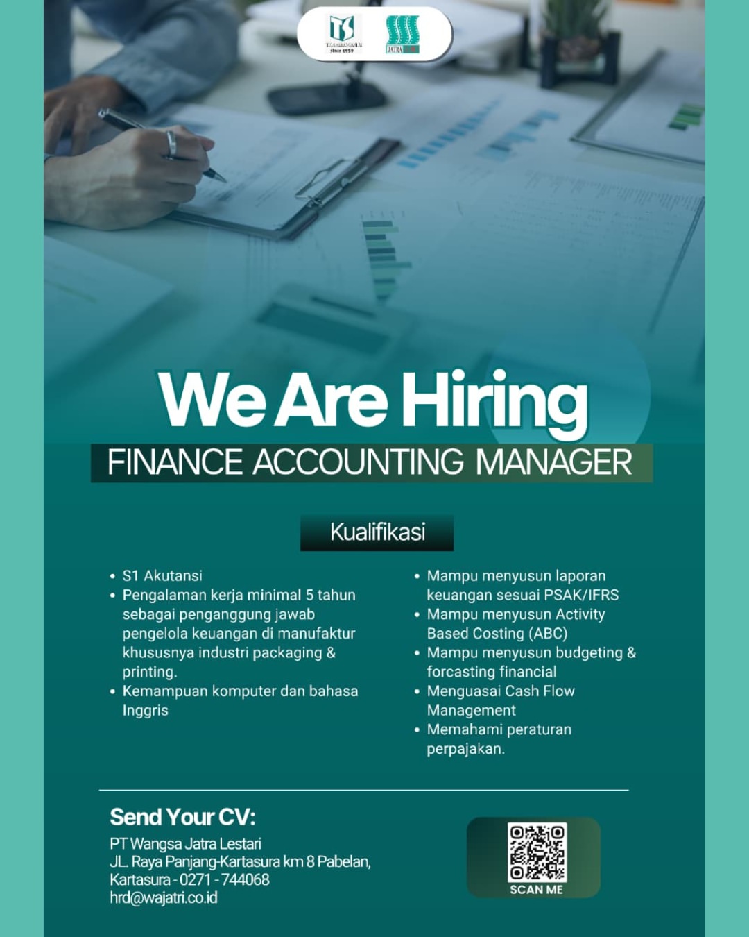 Finance Accounting Manager PT Wangsa Jatra Lestari, Jawa Tengah